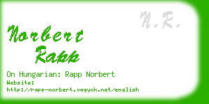 norbert rapp business card